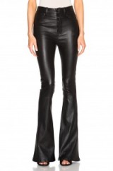 UNRAVEL HIGH WAISTED FLARE PANTS in black. Leather fashion | flared trousers | flares