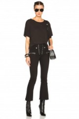 UNRAVEL LACE UP FLARE CROP in black. Trousers | casual | fashion | frayed hem pants