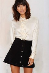 Vintage Yves Saint Laurent Awaken Blouse. Cream ruffled blouses – 1960s chic – 60s clothing – designer fashion – retro silk shirts