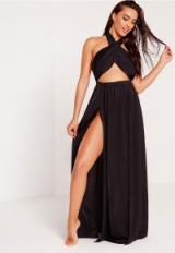 abad x missguided halter neck maxi beach dress black – poolside glamour – beachwear – holiday fashion – long summer dresses