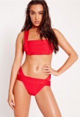 abad x missguided square neck bandage bikini set red – holiday swimwear – summer beachwear – poolside bikinis – fashion