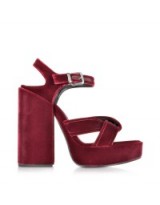 JIL SANDER Bordeaux Velvet Platform Sandal ~ dark red sandals ~ designer platforms ~ summer shoes ~ high heels