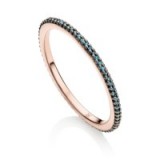 MONICA VINADER SKINNY ETERNITY RING 18ct Rose Gold Plated Vermeil on Sterling Silver. Stacking rings | blue diamonds | diamond jewellery