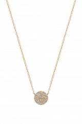 SACHI – DIAMOND DISC STATION NECKLACE 14k gold. Pave diamonds | pendant necklaces | round pendants | modern jewellery