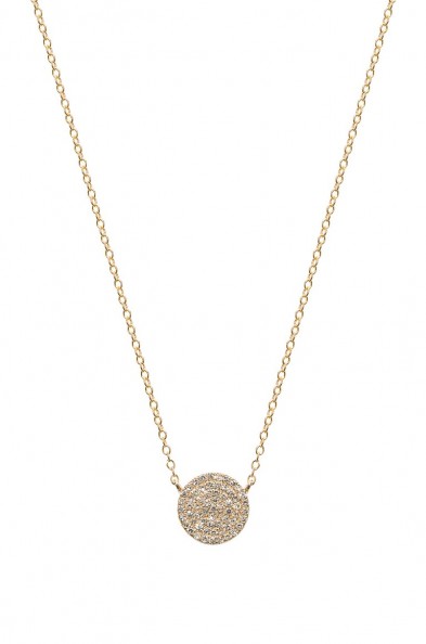 SACHI – DIAMOND DISC STATION NECKLACE 14k gold. Pave diamonds | pendant necklaces | round pendants | modern jewellery