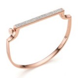 MONICA VINADER SIGNATURE DIAMOND THIN BANGLE 18ct Rose Gold Plated Vermeil on Sterling Silver. Modern style jewellery | chic bangles | diamonds | contemporary bracelets