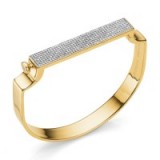 MONICA VINADER SIGNATURE DIAMOND BANGLE 18ct Gold Plated Vermeil on Sterling Silver. Modern style jewellery | diamonds | contemporary bangles | bracelets