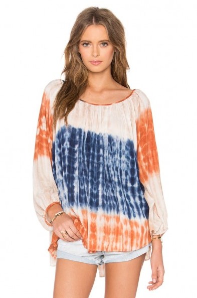 ALE BY ALESSANDRA – SPLIT BACK TUNIC COVER UP in Tie Dye. Summer tunics | boho tops | holiday fashion | peasant style blouses | beach cover ups | beachwear | poolside - flipped