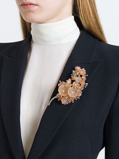 ALEXANDER MCQUEEN floral brooch – flower brooches – designer fashion jewellery - flipped