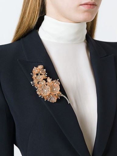 ALEXANDER MCQUEEN floral brooch – flower brooches – designer fashion jewellery