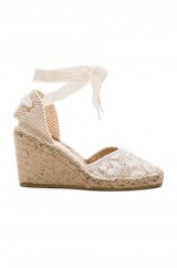 ASH – WISH HEEL in Off White. Espadrille heels | summer sandals | wedge shoes | holiday wedges | ankle ties | ankle wrap espadrille
