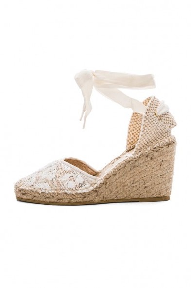 ASH – WISH HEEL in Off White. Espadrille heels | summer sandals | wedge shoes | holiday wedges | ankle ties | ankle wrap espadrille - flipped