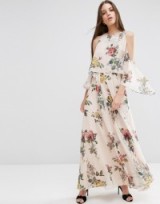 ASOS Extreme Cold Shoulder Floral Maxi Dress – long summer dresses – garden parties – holiday fashion