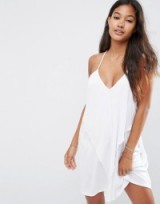 ASOS Layered Drape Jersey Beach Dress – poolside fashion – beachwear – white cover ups – holiday clothing – summer style