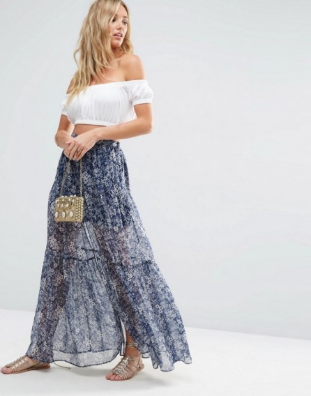 ASOS Boudoir Lace Trim Slip Skirt ~ long floaty fashion ~ summer maxi ...