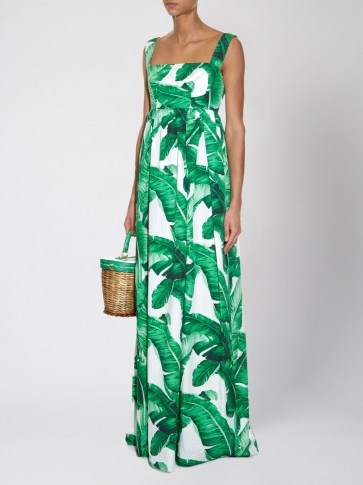 DOLCE & GABBANA Banana leaf-print gown ~ designer maxi dresses ~ beautiful Italian fashion ~ summer gowns ~ holiday clothing ~ chic style - flipped