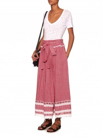 DODO BAR OR Bashira eyelet-embellished cotton skirt ~ red & white skirts ~ summer fashion - flipped