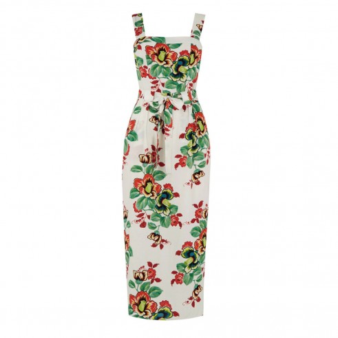 WAREHOUSE – BOTANICAL FLORAL MIDI DRESS ~ summer dresses ~ holiday fashion ~ flower prints