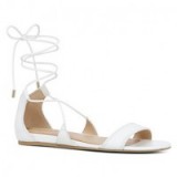 ALDO Brena white. Summer shoes | ankle tie flats | flat sandals | holiday footwear | strappy ties