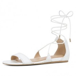 ALDO Brena white. Summer shoes | ankle tie flats | flat sandals | holiday footwear | strappy ties - flipped