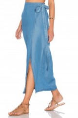 CAPULET – WRAP MAXI SKIRT in washed denim. Long blue skirts | casual summer fashion | holiday clothing