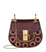 Chloé Mini Drew Stud Circles Shoulder Bag dark purple – chic handbags – luxe bags – luxury designer accessories