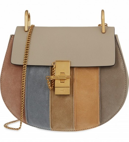 CHLOE Drew small leather cross-body bag in pastel grey – luxury designer handbags – luxe bags – chic style accessories – iconic fashion - flipped