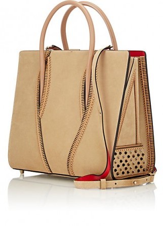 CHRISTIAN LOUBOUTIN Paloma Large Trepointe Tote light brown – in the style of Jennifer Lopez (different colour). Celebrity style handbags | star style bags | luxe accessories - flipped