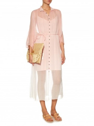 ZIMMERMANN Chroma silk-georgette dress pink/white – ombre – sheer summer dresses – holiday chic – designer fashion - flipped