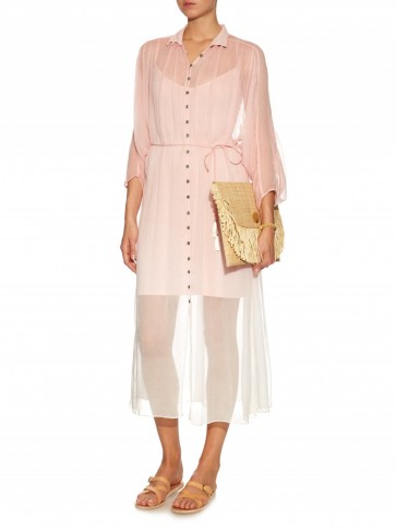 ZIMMERMANN Chroma silk-georgette dress pink/white – ombre – sheer summer dresses – holiday chic – designer fashion