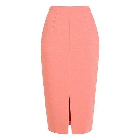 L.K. Bennett Codie Pencil Skirt in pink – as worn by presenter Holly Willoughby on This Morning, 20 June 2016. Celebrity fashion | straight skirts | smart fashion - flipped