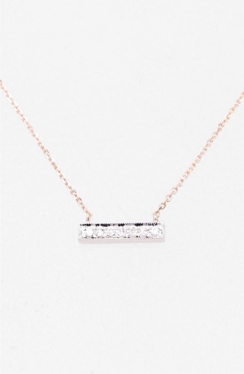 Dana Rebecca Designs Sylvie Rose Diamond Bar Pendant Necklace rose gold. Fine jewellery | diamonds | small pendants | modern style necklaces - flipped