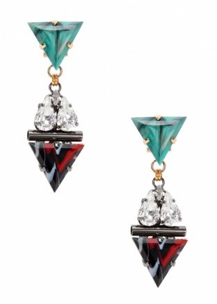 ANTON HEUNIS Demet Swarovski crystal-embellished earrings ~ statement jewellery ~ large drop earrings ~ crystals ~ luxe accessories ~ designer costume jewelry ~ geometric shape - flipped