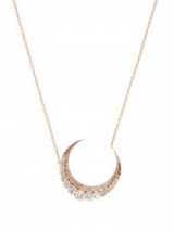 JACQUIE AICHE Diamond & rose-gold necklace. crescent shaped pendants | diamonds | luxury necklaces | luxe jewellery | fine jewelry