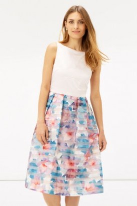 OASIS DIGITAL ORGANZA MIDI DRESS ~ floral printed dresses ~ summer fashion ~ flower prints - flipped