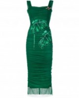 DOLCE & GABBANA Sleeveless Embellished Tulle Bodycon Dress green ~ 50s style glamour ~ designer occasion dresses ~ glamorous evening wear ~ luxury party fashion