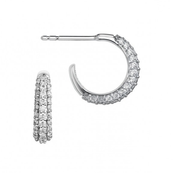 Links of London Essentials 18kt White Gold & Diamond Pave Hoop Earrings ~ chic jewellery ~ accessories ~ diamonds - flipped