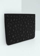 MANGO – FLORAL APPLIQUES CLUTCH BAG in BLACK ~ flower embellished handbags ~ pretty bags