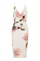 Topshop Floral Plunge Midi Dress ~ large flower prints ~ pink tones ~ occasion dresses ~ party fashion