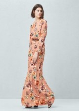MANGO – FLORAL PRINT LONG DRESS in GRAPRFRUIT ~ summer fashion ~ flower prints ~ maxi dresses ~ garden parties