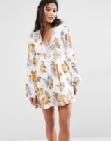 Free People Strawberry Fields Smock Dress in Floral Print ivory – summer dresses – holiday fashion – festival style