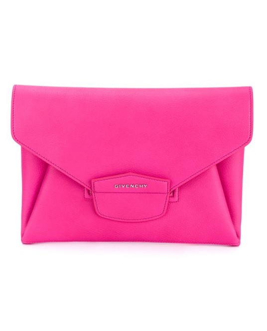 GIVENCHY Antigona Leather Clutch ~ envelope bags ~ luxe accessories ~ designer handbags ~ hot pink