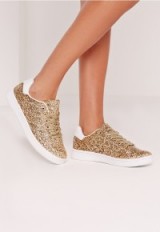 Missguided glitter tennis trainer gold. Sports shoes | casual footwear | weekend style | luxe looks | fashion accessories