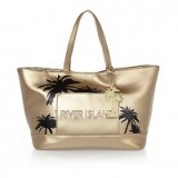 River Island Gold palm tree beach bag – beach accessories – holiday bags