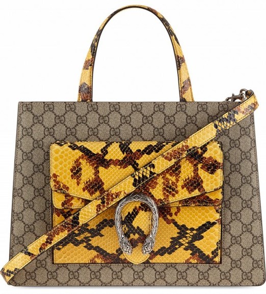 GUCCI Gg print pyton-leather tote – luxe accessories – luxury bags – chic handbags – stylish looks - flipped
