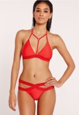 missguided harness detail bikini set red ~ knock em dead on the beach ~ bikinis ~ holiday fashion ~ swimwear ~ beachwear