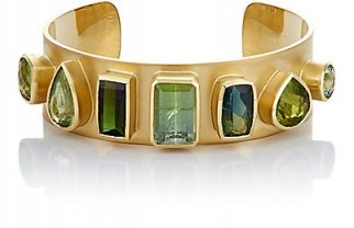IRENE NEUWIRTH Gemstone Cuff / green gemstones / cuffs / jewelry / toumaline bracelets - flipped