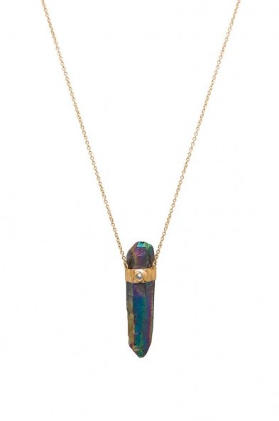 JACQUIE AICHE ~ RAINBOW CRYSTAL NECKLACE. Gold vermeil plated necklaces | fashion jewellery | stone pendants - flipped