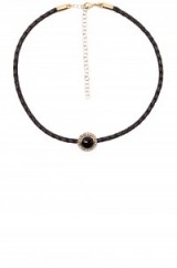 JACQUIE AICHE ~ ROUND GEMSTONE BRAIDED CHOKER. Leather chokers | stone & crystal jewellery | festival style accessories