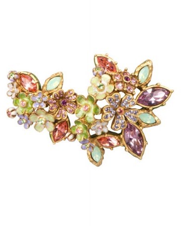 Jay Strongwater Naomi Floral Cluster Pin – flower brooches – floral pins – crystal jewellery – fashion jewelry – multicolored - flipped